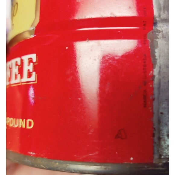 HILLS BROS DRIP GRIND COFFEE CAN TIN 1 LB. with 5 CENTS OFF, COLLECTORS ITEM - Picture 7 of 14